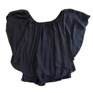 Est. 1946 Navy‎ Off-Shoulder Ruffle Detail Elastic Neckline Solid Blouse Size XL